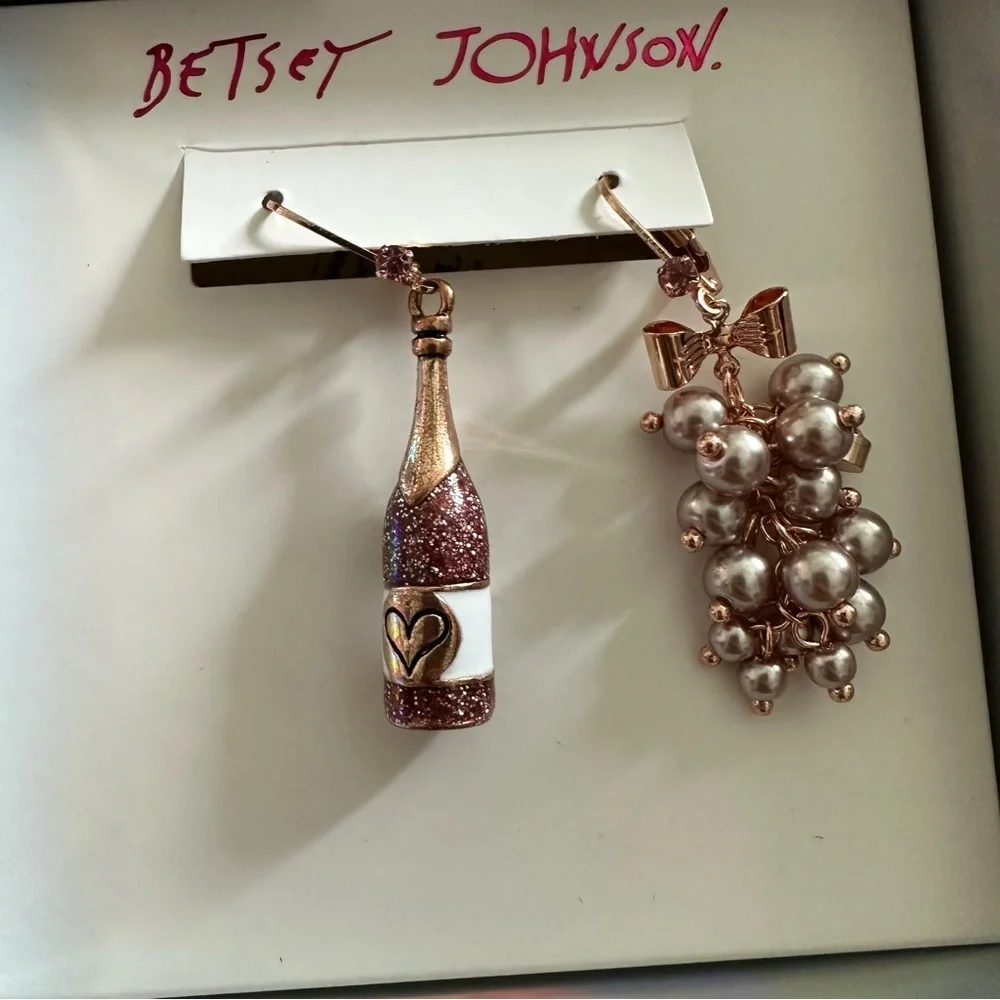 Betsey Johnson Non-Matching Champagne Earrings